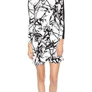 A.L.C Isley dress geo black white v neck back